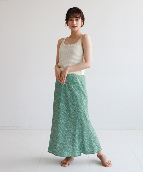 SLOBE citron.（スローブシトロン）の「SLOBE citron. ビタミンカラーニットキャミソール【手洗い可能】◆（キャミソール・レディース・オレンジ/アイボリー・FREE）」の3枚目の写真