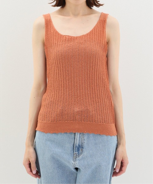 SLOBE citron.（スローブシトロン）の「SLOBE citron. ビタミンカラーニットキャミソール【手洗い可能】◆（キャミソール・レディース・オレンジ/アイボリー・FREE）」の5枚目の写真