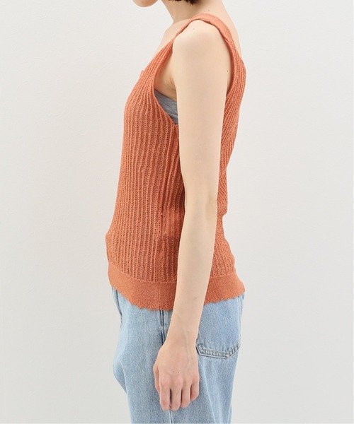 SLOBE citron.（スローブシトロン）の「SLOBE citron. ビタミンカラーニットキャミソール【手洗い可能】◆（キャミソール・レディース・オレンジ/アイボリー・FREE）」の6枚目の写真