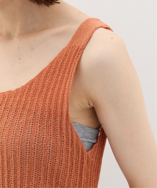SLOBE citron.（スローブシトロン）の「SLOBE citron. ビタミンカラーニットキャミソール【手洗い可能】◆（キャミソール・レディース・オレンジ/アイボリー・FREE）」の10枚目の写真
