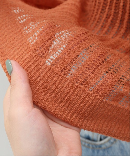 SLOBE citron.（スローブシトロン）の「SLOBE citron. ビタミンカラーニットキャミソール【手洗い可能】◆（キャミソール・レディース・オレンジ/アイボリー・FREE）」の12枚目の写真