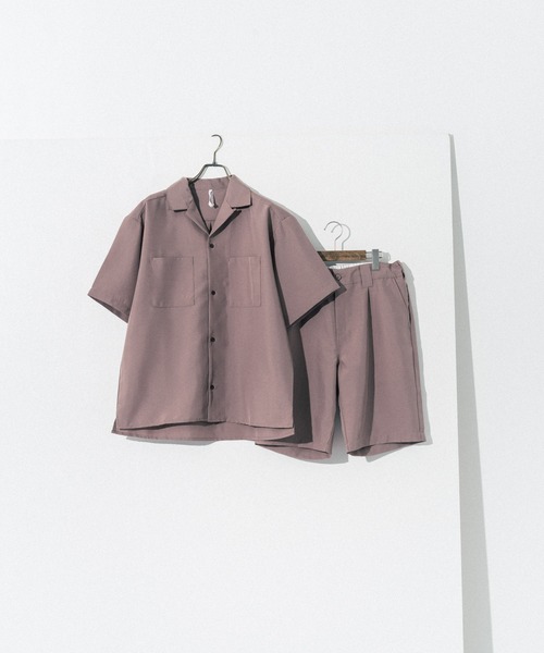 Ressaca（レサーカ）の「セットアップ ポリトロショートパンツ / ポケットオープンシャツ（セットアップ・メンズ・ブラック/ブルー/カーキ/グレー/モカ・M/L/XL）」の9枚目の写真