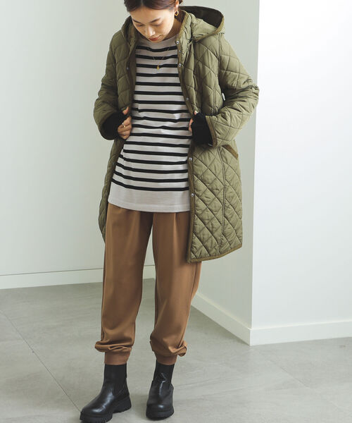 BEAMS HEART（ビームスハート）の「BEAMS HEART / キルティング フードコート（その他アウター・レディース・ベージュ/ネイビー/オリーブ・SMALL/MEDIUM/LARGE）」の14枚目の写真