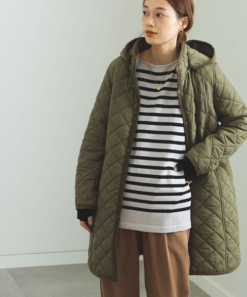BEAMS HEART（ビームスハート）の「BEAMS HEART / キルティング フードコート（その他アウター・レディース・ベージュ/ネイビー/オリーブ・SMALL/MEDIUM/LARGE）」の16枚目の写真