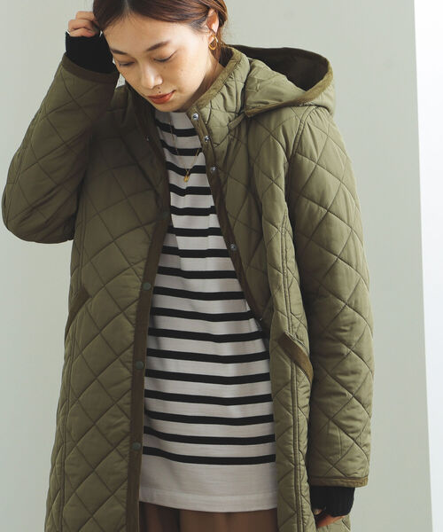 BEAMS HEART（ビームスハート）の「BEAMS HEART / キルティング フードコート（その他アウター・レディース・ベージュ/ネイビー/オリーブ・SMALL/MEDIUM/LARGE）」の17枚目の写真