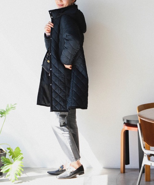 BEAMS HEART（ビームスハート）の「BEAMS HEART / キルティング フードコート（その他アウター・レディース・ベージュ/ネイビー/オリーブ・SMALL/MEDIUM/LARGE）」の5枚目の写真