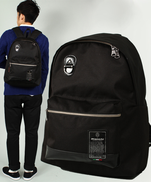 Bianchi ブラック バックパック ⭐︎ ビアンキ 黒 リュック Bianchi - Bianchi Donna リュック 黒の通販 by はとれ shop