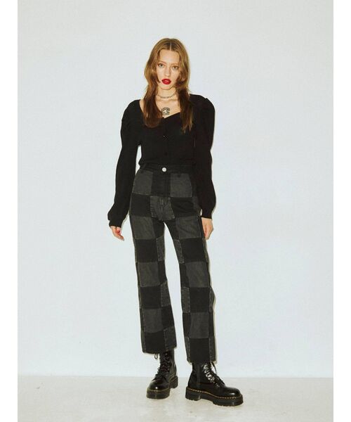 jouetie（ジュエティ）の「スクエア2WAYカーデ（カーディガン/ボレロ・レディース・ブラック/レッド/オレンジ/グリーン・MEDIUM）」の8枚目の写真