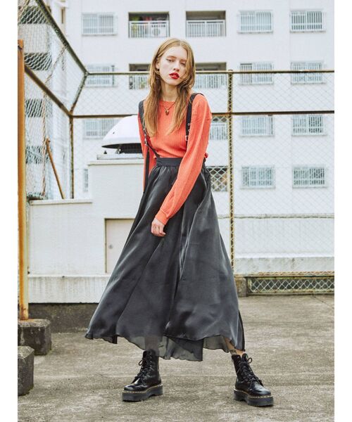 jouetie（ジュエティ）の「スクエア2WAYカーデ（カーディガン/ボレロ・レディース・ブラック/レッド/オレンジ/グリーン・MEDIUM）」の11枚目の写真