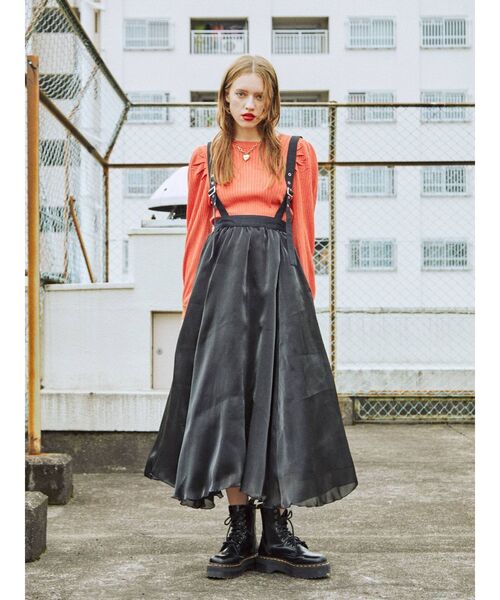 jouetie（ジュエティ）の「スクエア2WAYカーデ（カーディガン/ボレロ・レディース・ブラック/レッド/オレンジ/グリーン・MEDIUM）」の12枚目の写真