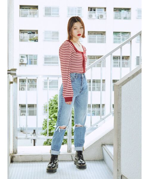 jouetie（ジュエティ）の「スクエア2WAYカーデ（カーディガン/ボレロ・レディース・ブラック/レッド/オレンジ/グリーン・MEDIUM）」の16枚目の写真