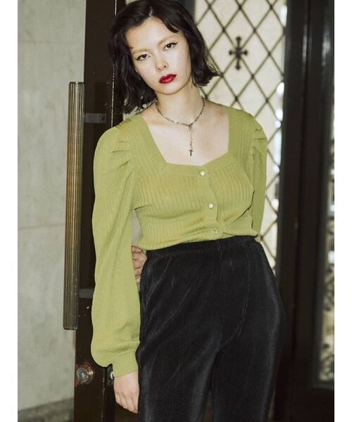 jouetie（ジュエティ）の「スクエア2WAYカーデ（カーディガン/ボレロ・レディース・ブラック/レッド/オレンジ/グリーン・MEDIUM）」の17枚目の写真