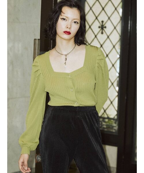 jouetie（ジュエティ）の「スクエア2WAYカーデ（カーディガン/ボレロ・レディース・ブラック/レッド/オレンジ/グリーン・MEDIUM）」の18枚目の写真