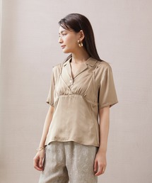 ENNEA | 【シルキーマットサテン】シャツブラウス＆キャミソール/セットアンサンブル(シャツ/ブラウス)
