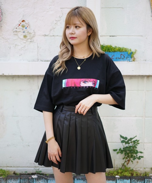 9090（ナインティナインティ）の「【WEB限定】LHP/エルエイチピー/ アニメーションプリントTシャツ(目)（Tシャツ/カットソー・レディース・ホワイト/ブラック・MEDIUM/LARGE）」の4枚目の写真