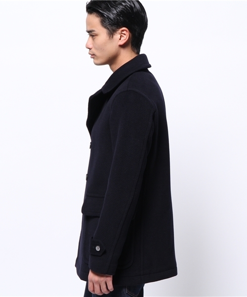 EDIFICE（エディフィス）の「◇カルゼカットパイルハーフD/Bコート（ピーコート・メンズ・チャコールグレー/ネイビー・46/48/44/50）」の9枚目の写真