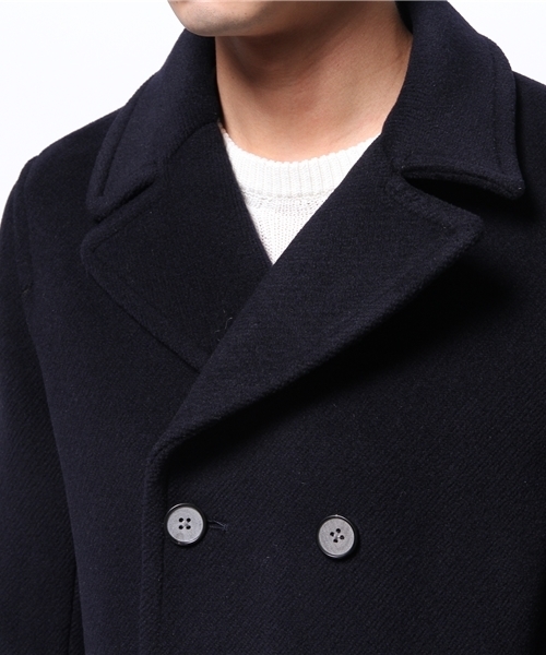 EDIFICE（エディフィス）の「◇カルゼカットパイルハーフD/Bコート（ピーコート・メンズ・チャコールグレー/ネイビー・46/48/44/50）」の12枚目の写真