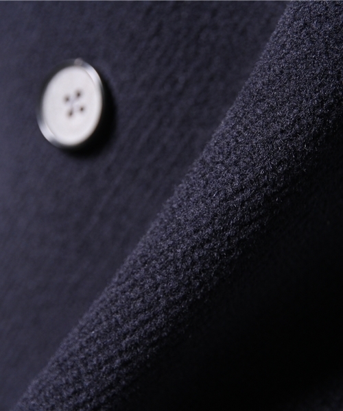 EDIFICE（エディフィス）の「◇カルゼカットパイルハーフD/Bコート（ピーコート・メンズ・チャコールグレー/ネイビー・46/48/44/50）」の7枚目の写真