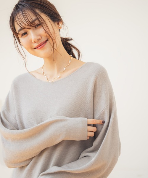 GLOBAL WORK（グローバルワーク）の「トリプルイージーニットプルオーバー/942802（ニット/セーター・レディース・グレー/オフホワイト/アイボリー/ワインレッド/その他/モカ/ライトベージュ/ラベンダー/その他1・SMALL/MEDIUM/LARGE）」の22枚目の写真