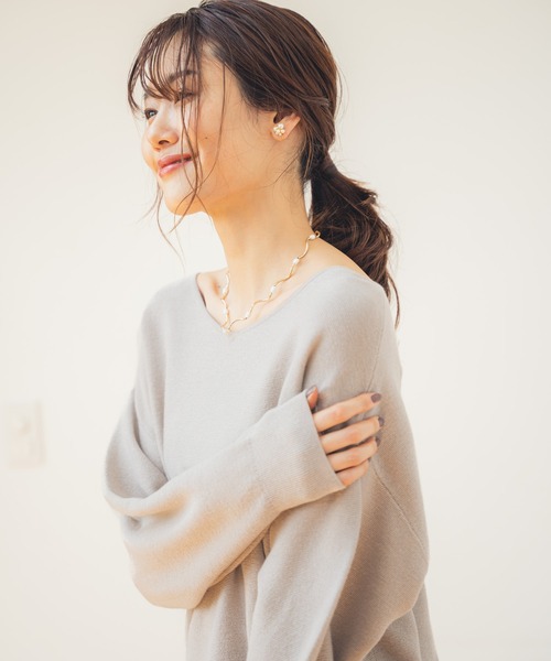 GLOBAL WORK（グローバルワーク）の「トリプルイージーニットプルオーバー/942802（ニット/セーター・レディース・グレー/オフホワイト/アイボリー/ワインレッド/その他/モカ/ライトベージュ/ラベンダー/その他1・SMALL/MEDIUM/LARGE）」の21枚目の写真