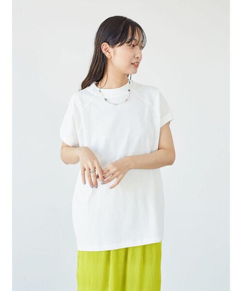 Green　Parks（グリーンパークス）の「ハイネックラグランTEE＊（Tシャツ/カットソー・レディース・オフホワイト/ブラック/オレンジ/ブラウン・FREE）」の5枚目の写真