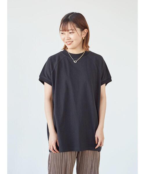 Green　Parks（グリーンパークス）の「ハイネックラグランTEE＊（Tシャツ/カットソー・レディース・オフホワイト/ブラック/オレンジ/ブラウン・FREE）」の6枚目の写真