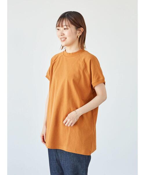 Green　Parks（グリーンパークス）の「ハイネックラグランTEE＊（Tシャツ/カットソー・レディース・オフホワイト/ブラック/オレンジ/ブラウン・FREE）」の7枚目の写真