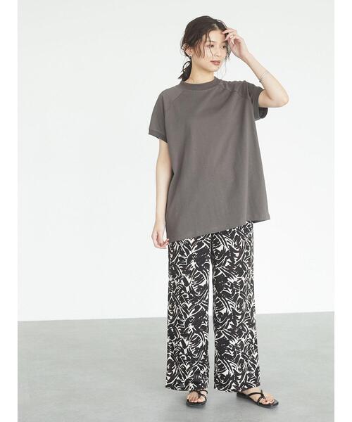 Green　Parks（グリーンパークス）の「ハイネックラグランTEE＊（Tシャツ/カットソー・レディース・オフホワイト/ブラック/オレンジ/ブラウン・FREE）」の11枚目の写真