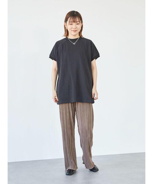 Green　Parks（グリーンパークス）の「ハイネックラグランTEE＊（Tシャツ/カットソー・レディース・オフホワイト/ブラック/オレンジ/ブラウン・FREE）」の21枚目の写真