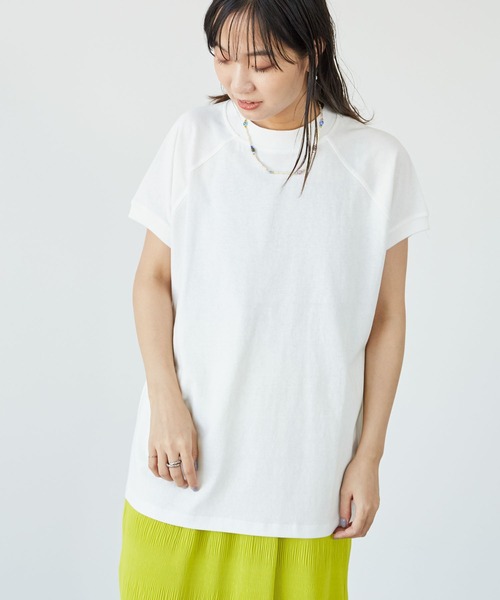 Green　Parks（グリーンパークス）の「ハイネックラグランTEE＊（Tシャツ/カットソー・レディース・オフホワイト/ブラック/オレンジ/ブラウン・FREE）」の2枚目の写真