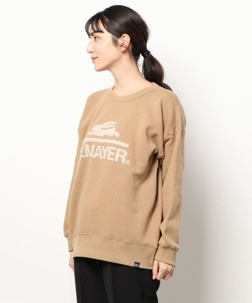 KRIFF MAYER Lady's Collection(クリフメイヤーレディースコレクション)の「裏起毛ゆるスウェット(ロゴ)(スウェット・レディース・ネイビー/ナチュラル/グレー/カラフル/ベージュ/その他5/チャコール/グリーン/レンガ・MEDIUM/LARGE)」の4枚目の写真