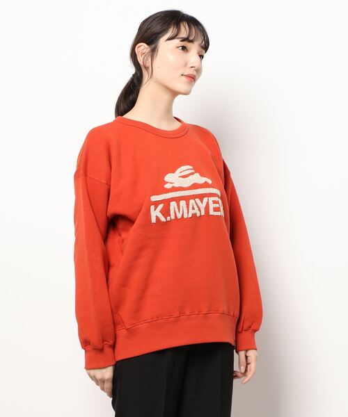 KRIFF MAYER Lady's Collection(クリフメイヤーレディースコレクション)の「裏起毛ゆるスウェット(ロゴ)(スウェット・レディース・ネイビー/ナチュラル/グレー/カラフル/ベージュ/その他5/チャコール/グリーン/レンガ・MEDIUM/LARGE)」の7枚目の写真