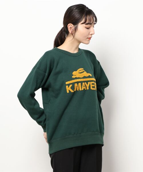 KRIFF MAYER Lady's Collection(クリフメイヤーレディースコレクション)の「裏起毛ゆるスウェット(ロゴ)(スウェット・レディース・ネイビー/ナチュラル/グレー/カラフル/ベージュ/その他5/チャコール/グリーン/レンガ・MEDIUM/LARGE)」の6枚目の写真