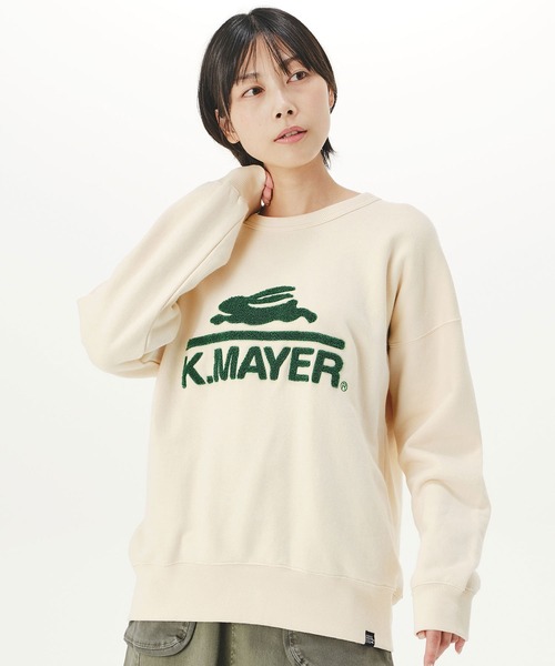 KRIFF MAYER Lady's Collection(クリフメイヤーレディースコレクション)の「裏起毛ゆるスウェット(ロゴ)(スウェット・レディース・ネイビー/ナチュラル/グレー/カラフル/ベージュ/その他5/チャコール/グリーン/レンガ・MEDIUM/LARGE)」の5枚目の写真