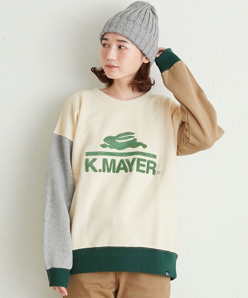 KRIFF MAYER Lady's Collection(クリフメイヤーレディースコレクション)の「裏起毛ゆるスウェット(ロゴ)(スウェット・レディース・ネイビー/ナチュラル/グレー/カラフル/ベージュ/その他5/チャコール/グリーン/レンガ・MEDIUM/LARGE)」の9枚目の写真