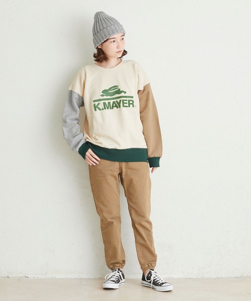 KRIFF MAYER Lady's Collection(クリフメイヤーレディースコレクション)の「裏起毛ゆるスウェット(ロゴ)(スウェット・レディース・ネイビー/ナチュラル/グレー/カラフル/ベージュ/その他5/チャコール/グリーン/レンガ・MEDIUM/LARGE)」の12枚目の写真