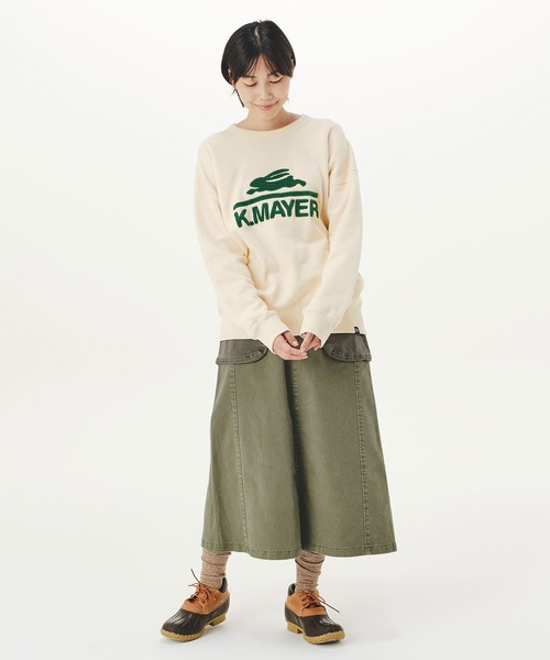 KRIFF MAYER Lady's Collection(クリフメイヤーレディースコレクション)の「裏起毛ゆるスウェット(ロゴ)(スウェット・レディース・ネイビー/ナチュラル/グレー/カラフル/ベージュ/その他5/チャコール/グリーン/レンガ・MEDIUM/LARGE)」の16枚目の写真