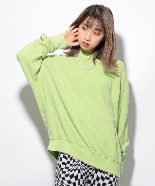 PBLIM（ページボーイリム）の「【PAGEBOYLIM】ブリーチワッフルプルオーバー（Tシャツ/カットソー・レディース・パープル/ブルー/グリーン・MEDIUM/LARGE）」の4枚目の写真