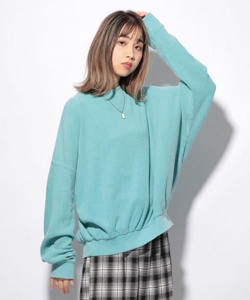 PBLIM（ページボーイリム）の「【PAGEBOYLIM】ブリーチワッフルプルオーバー（Tシャツ/カットソー・レディース・パープル/ブルー/グリーン・MEDIUM/LARGE）」の11枚目の写真