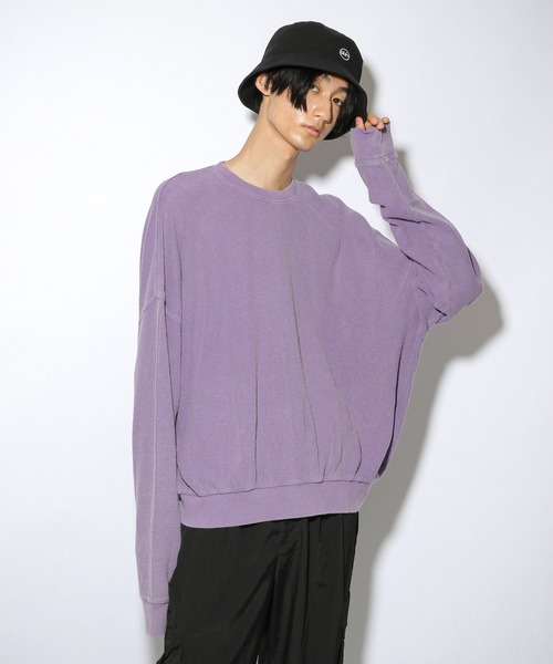 PBLIM（ページボーイリム）の「【PAGEBOYLIM】ブリーチワッフルプルオーバー（Tシャツ/カットソー・レディース・パープル/ブルー/グリーン・MEDIUM/LARGE）」の16枚目の写真