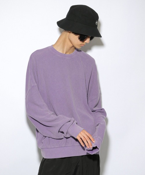 PBLIM（ページボーイリム）の「【PAGEBOYLIM】ブリーチワッフルプルオーバー（Tシャツ/カットソー・レディース・パープル/ブルー/グリーン・MEDIUM/LARGE）」の18枚目の写真