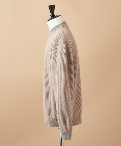 SOVEREIGN（ソブリン）の「＜SOVEREIGN（ソブリン）＞ アゼ クルーネック ニット（ニット/セーター・メンズ・ベージュ/ネイビー・40/38/42）」の7枚目の写真