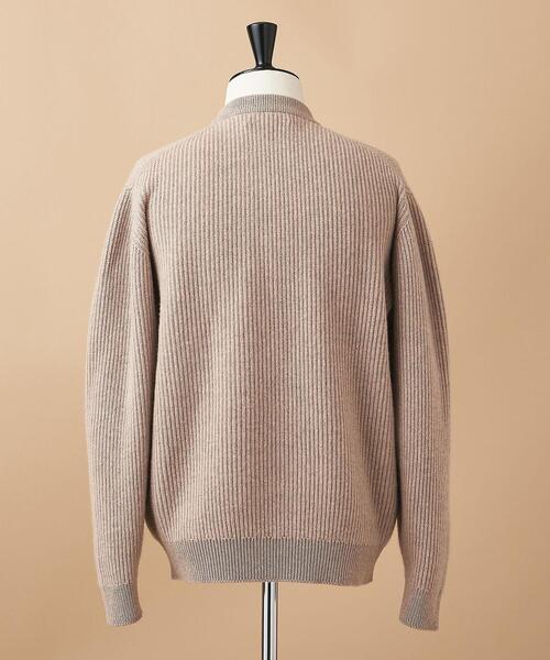 SOVEREIGN（ソブリン）の「＜SOVEREIGN（ソブリン）＞ アゼ クルーネック ニット（ニット/セーター・メンズ・ベージュ/ネイビー・40/38/42）」の4枚目の写真