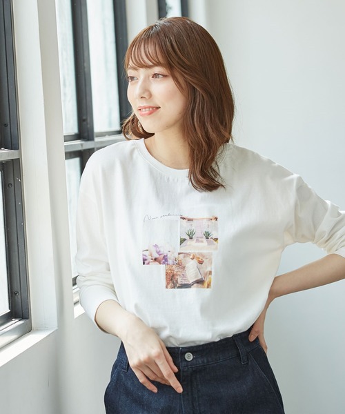 Honeys(ハニーズ)の「プリントチュニックT(チュニック・レディース・オフホワイト/モカ/ブルー系その他/スミクロ/コーラルピンク・LL/S/M/L)」の17枚目の写真