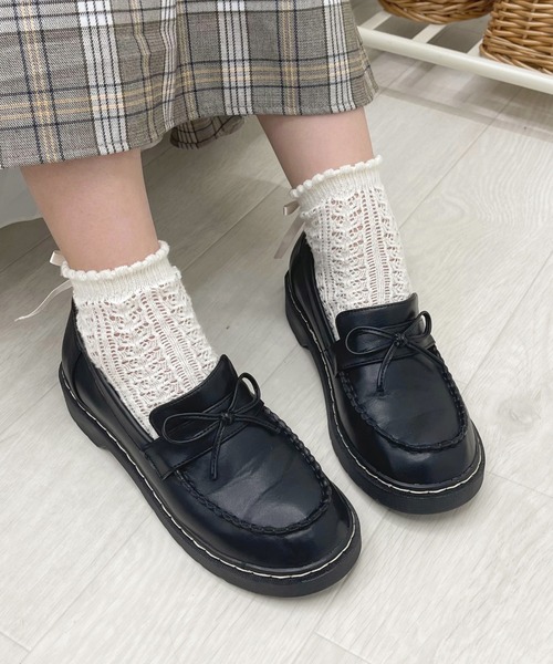 apres jour(アプレジュール)の「ステッチリボンローファー【ZOZOTOWN限定アイテム】(ローファー・レディース・ブラック/ダークブラウン・SMALL/MEDIUM/LARGE/X-LARGE)」の2枚目の写真