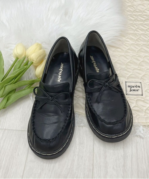 apres jour(アプレジュール)の「ステッチリボンローファー【ZOZOTOWN限定アイテム】(ローファー・レディース・ブラック/ダークブラウン・SMALL/MEDIUM/LARGE/X-LARGE)」の5枚目の写真