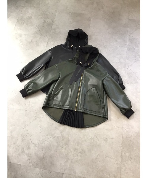 TEVALT ブラック レザー ファーコート 38