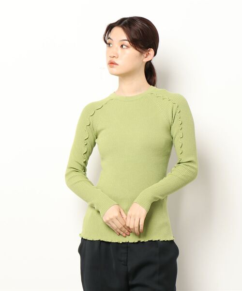 Q(キュー)の「メロウデザインニット(ニット/セーター・レディース・ブラック/ライトグリーン/グレイッシュベージュ/アイボリー・MEDIUM)」の9枚目の写真