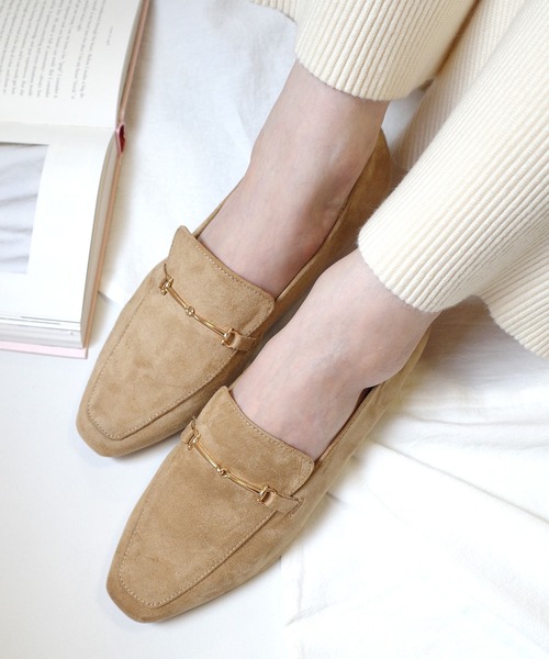 AmiAmi（アミアミ）の「スクエアトゥビットローファー（ローファー・レディース・ブラック/ダークブラウン/アイボリー/サンドベージュ/ブラック系その他/キャメル/ライトベージュ/グレイッシュベージュ/ブラック系その他2・LL/3L/S/M/L）」の6枚目の写真