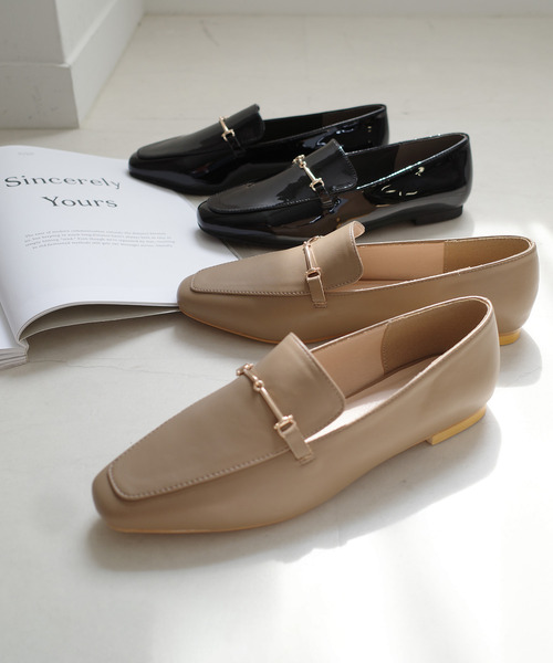 AmiAmi（アミアミ）の「スクエアトゥビットローファー（ローファー・レディース・ブラック/ダークブラウン/アイボリー/サンドベージュ/ブラック系その他/キャメル/ライトベージュ/グレイッシュベージュ/ブラック系その他2・LL/3L/S/M/L）」の10枚目の写真